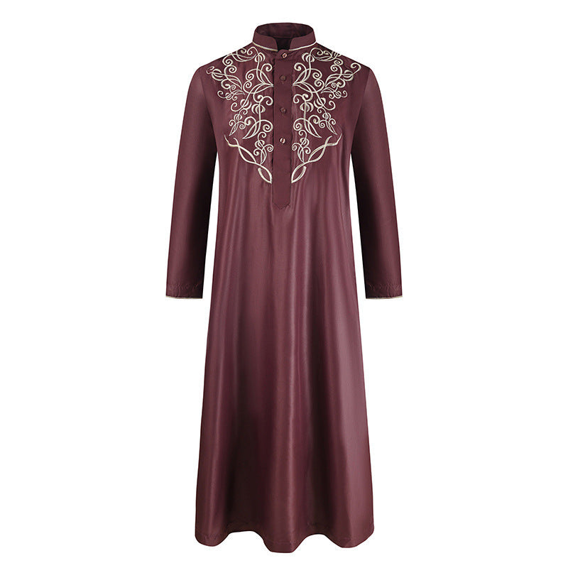 Spring And Summer Men'S Robe, Middle Eastern Muslim Long-Sleeved Robe