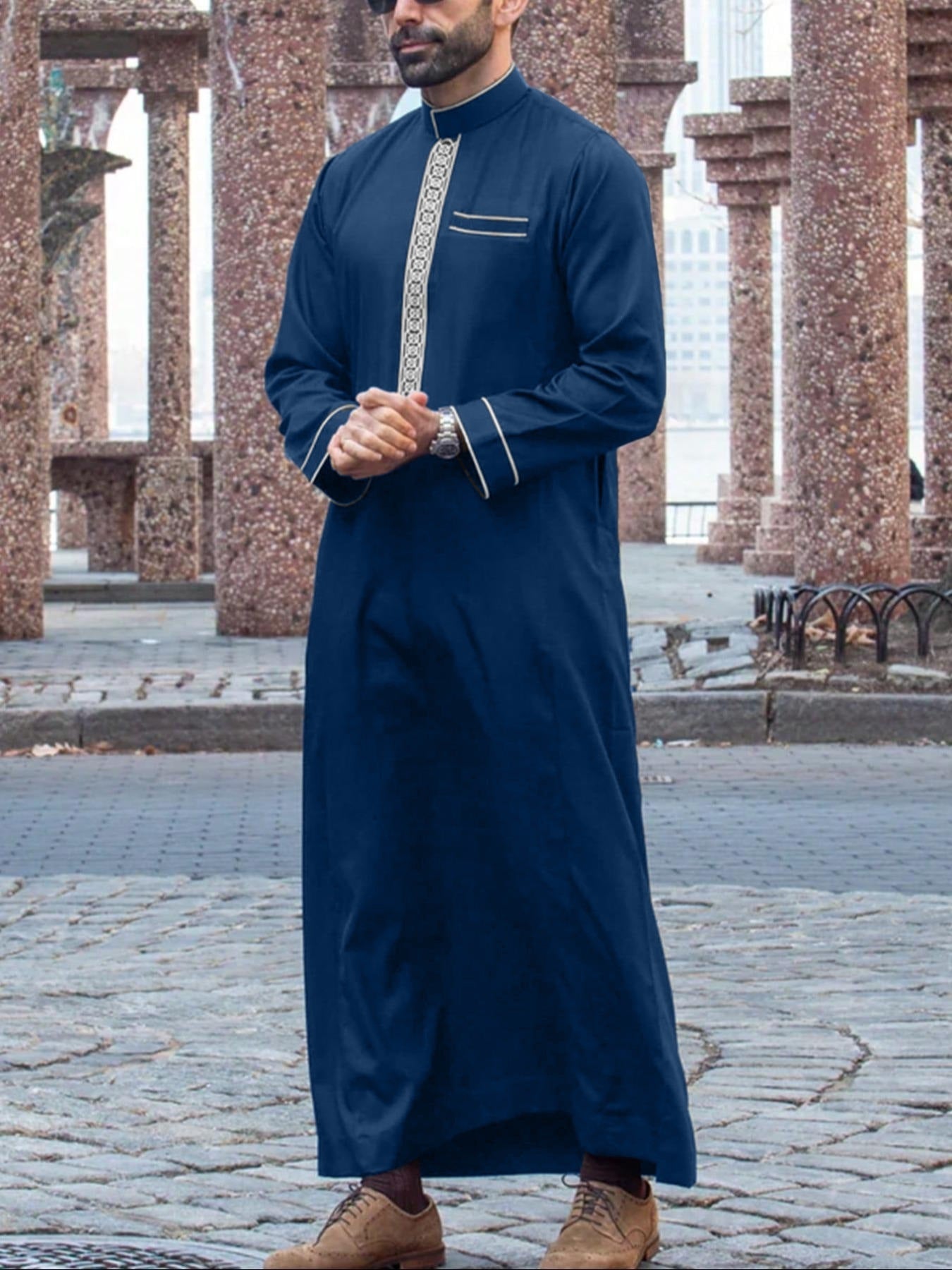 Muslim Middle East Long Sleeve Embroidered Casual Ethnic Robe