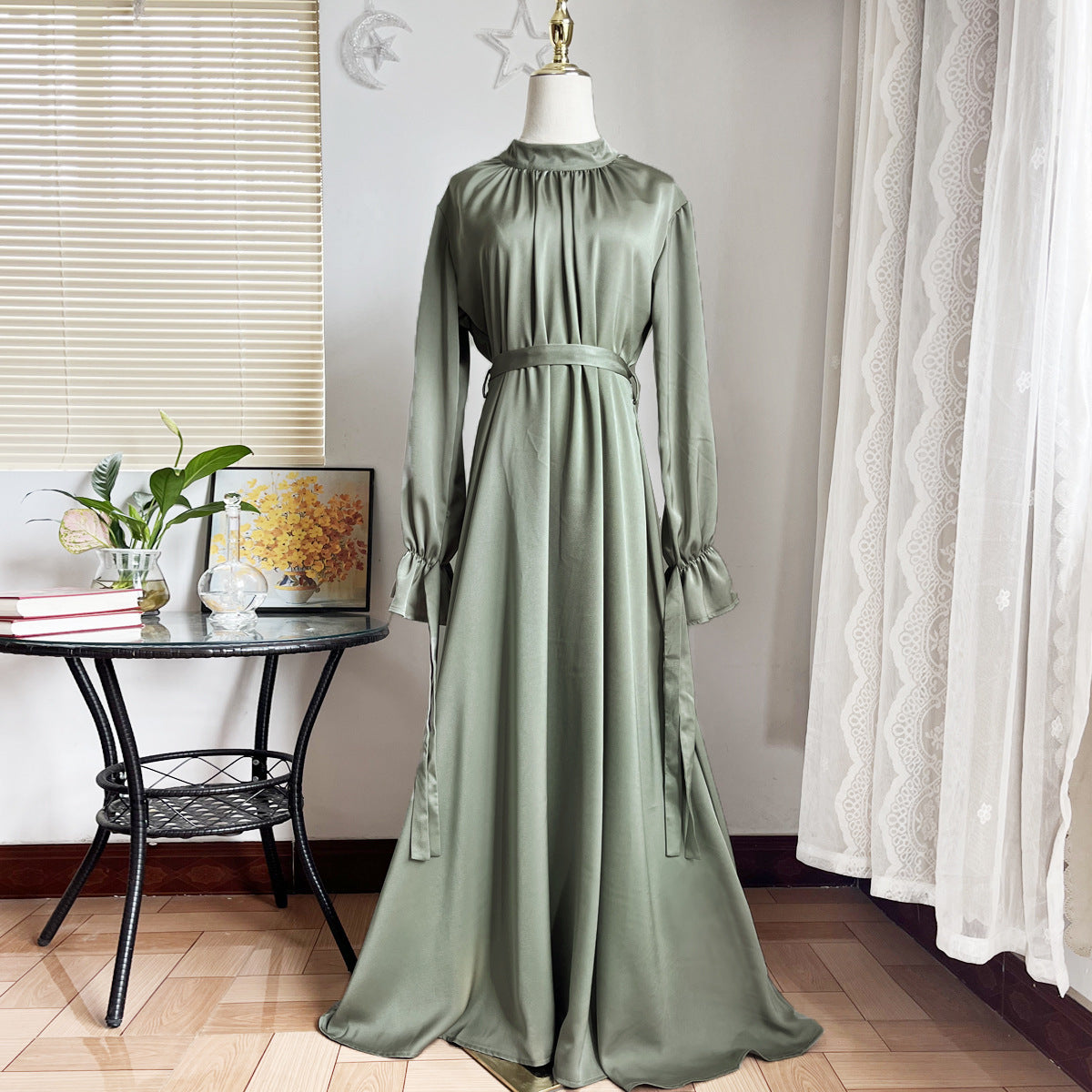 Women's Graceful Satin Tied Dress